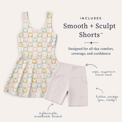 Women’s Pastel Checkers Performance Twirl Dress