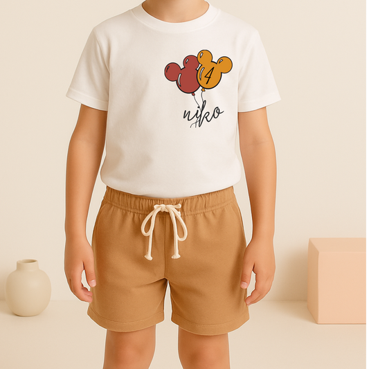 Kids Mouse Balloon Customizable Graphic Optional Bottoms
