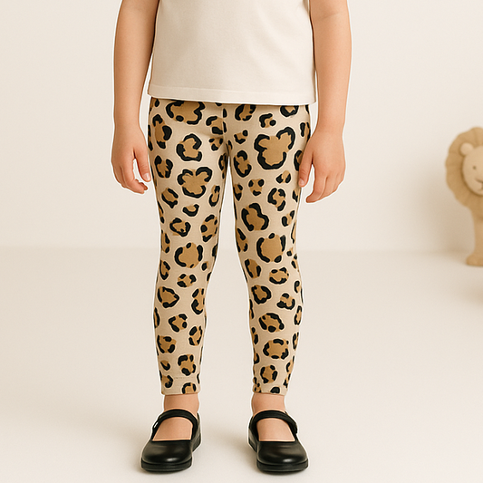 Kids Handcrafted Cheetah Safari Leggings