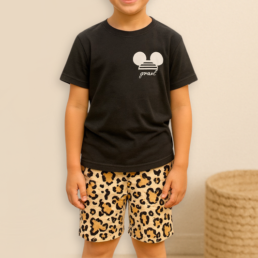 Kids Cheetah Safari Customizable Graphic Tee & Bottoms