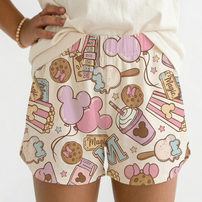 Girls Pink Park Treats Essential Cotton Breezy Shorts