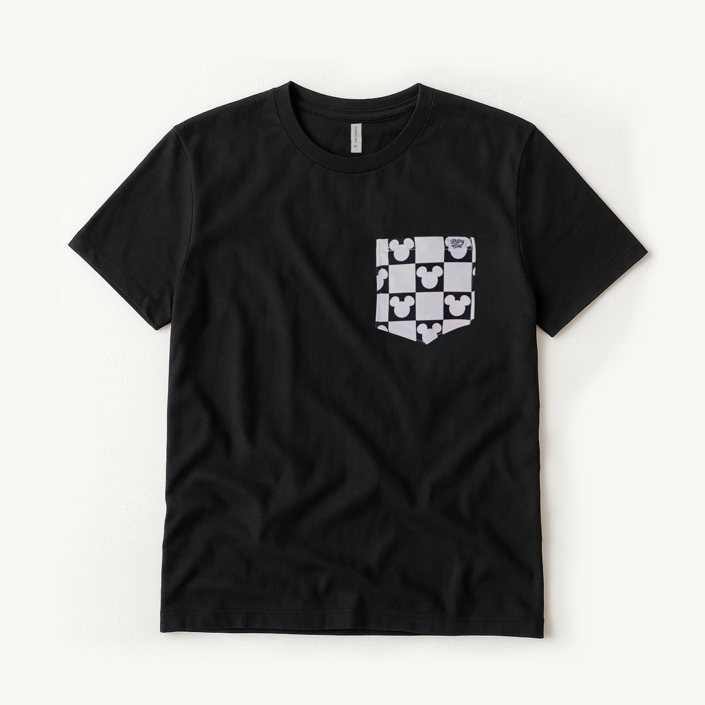 Adult Mouse Checkered Pocket Tee Family Graphic Tee | Black