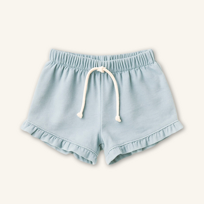 Kids Handcrafted Sea Mist Ruffle Shorts