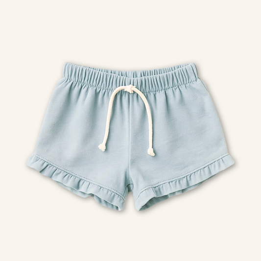 Kids Handcrafted Sea Mist Ruffle Shorts