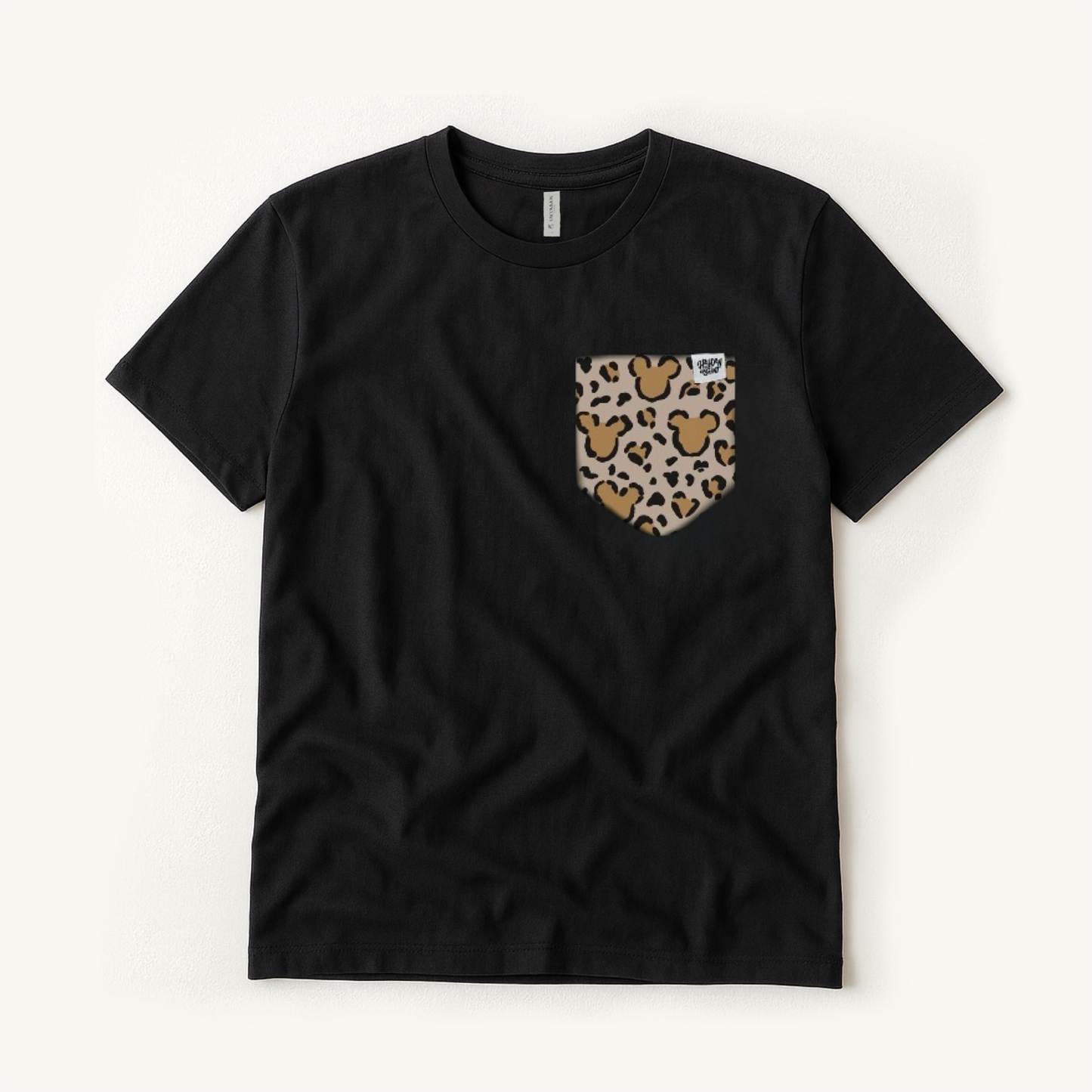 Adult Cheetah Safari Pocket Tee Family Graphic Tee | Black