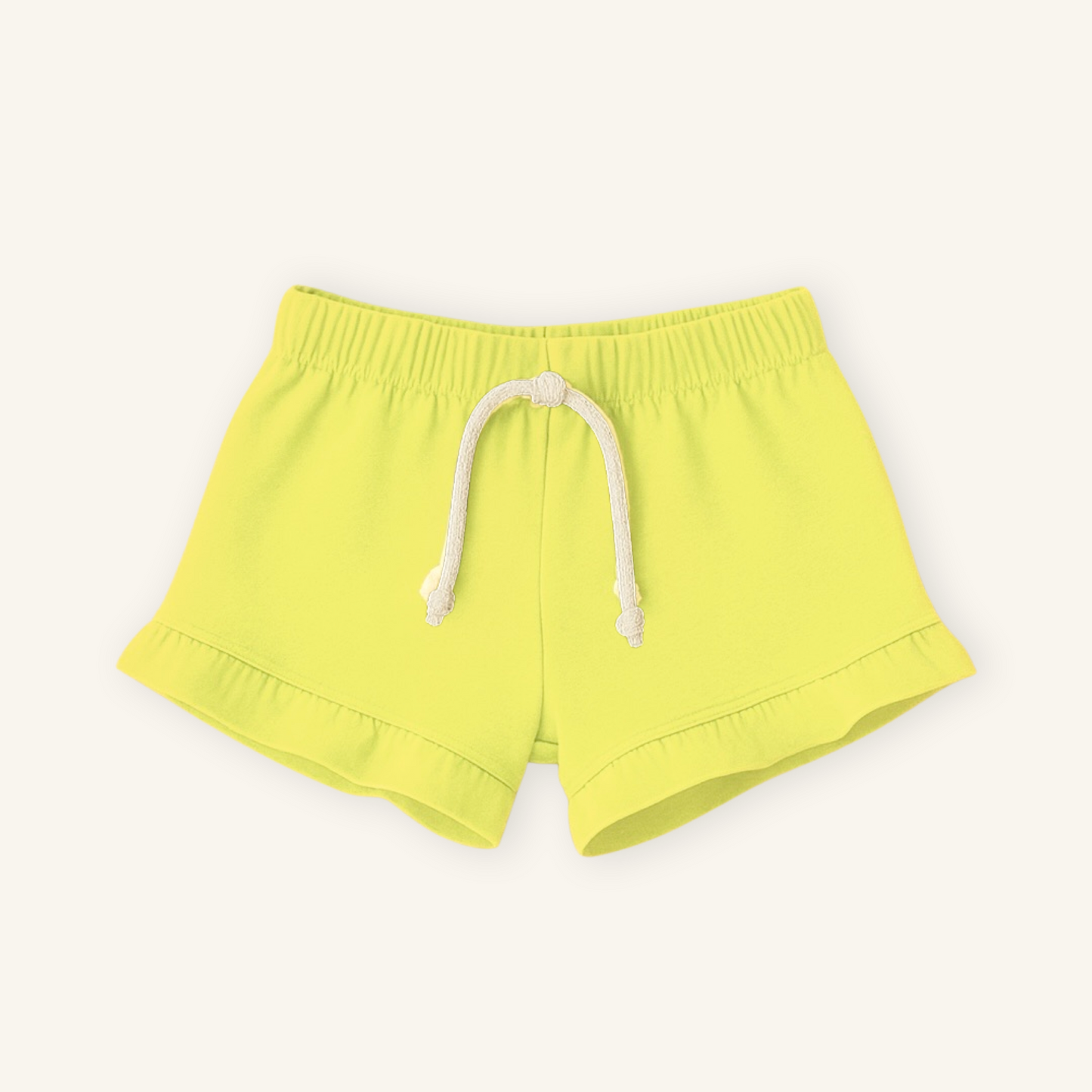 Kids Handcrafted Citrus Neon Ruffle Shorts