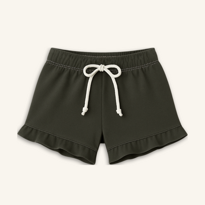 Kids Handcrafted Onyx Ruffle Shorts