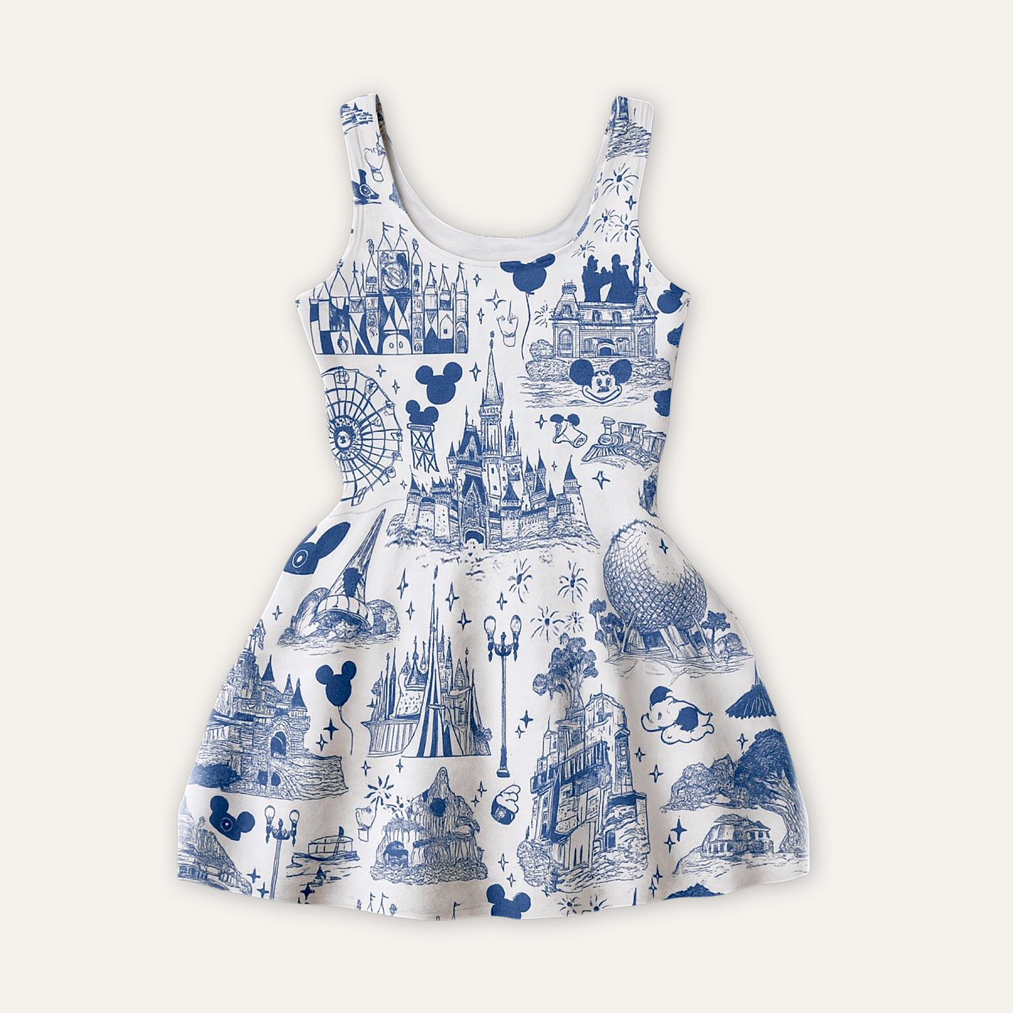 Kids Handcrafted Theme Park Toile Twirl Dress