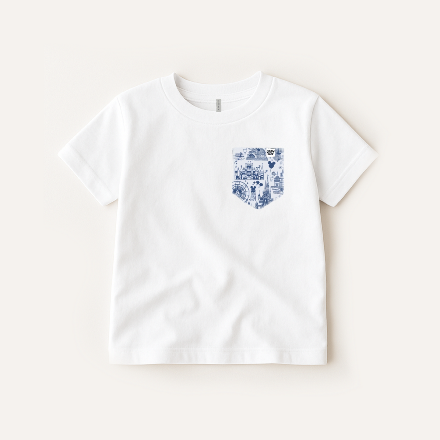 Kids Mouse Theme Park Toile Pocket Tee Family Graphic Tee | Black