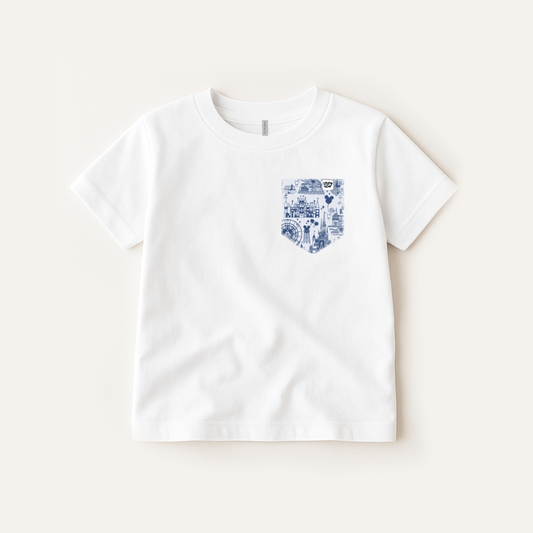 Kids Mouse Theme Park Toile Pocket Tee Family Graphic Tee | Black
