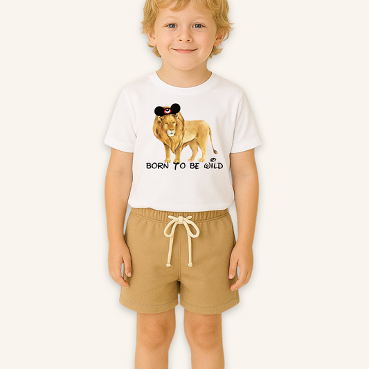 Kids Born to Be Wild Customizable Graphic Tee & Optional Bottoms