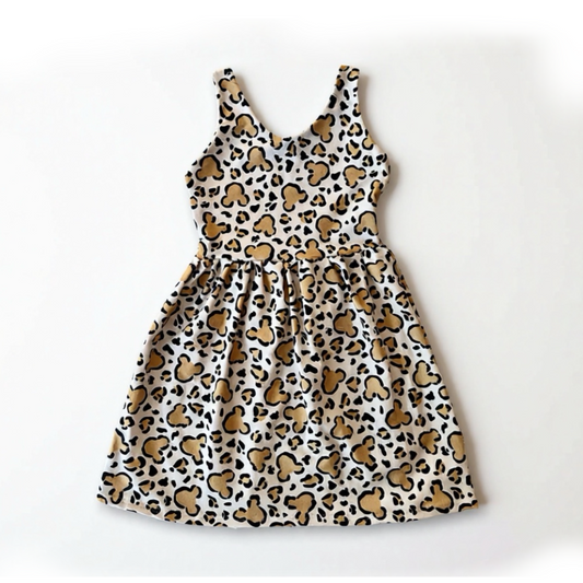 Girls Handcrafted park-style Cheetah Safari Twirl Dress