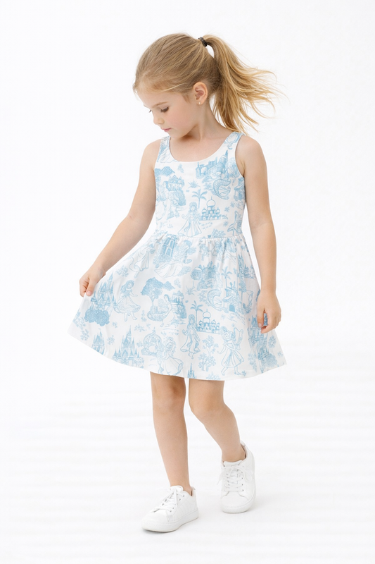 Kids Handcrafted Princess Toile Twirl Dress