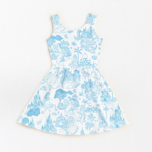Kids Handcrafted Princess Toile Twirl Dress