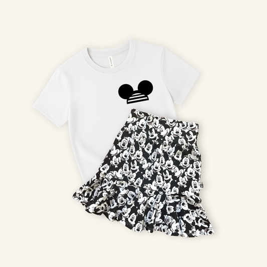 Adult Handcrafted Monochrome Mouse Tennis Skirt