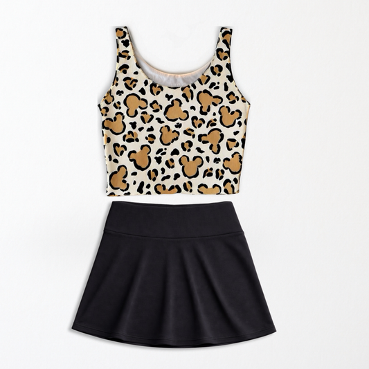 Women’s Cheetah Safari Performance Seamless Tank + Skirt Set