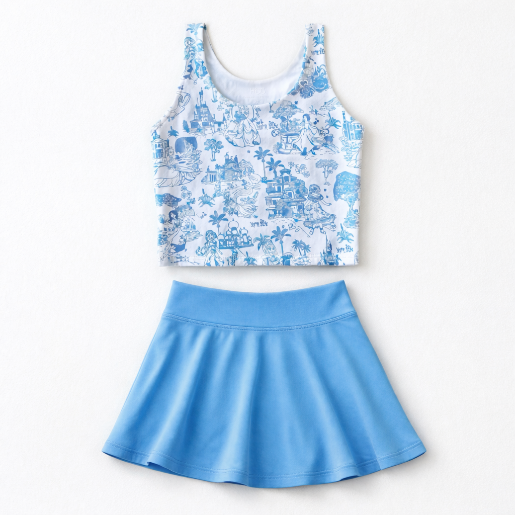 Women's Princess Toile Performace Seamless Tank + Skirt Set