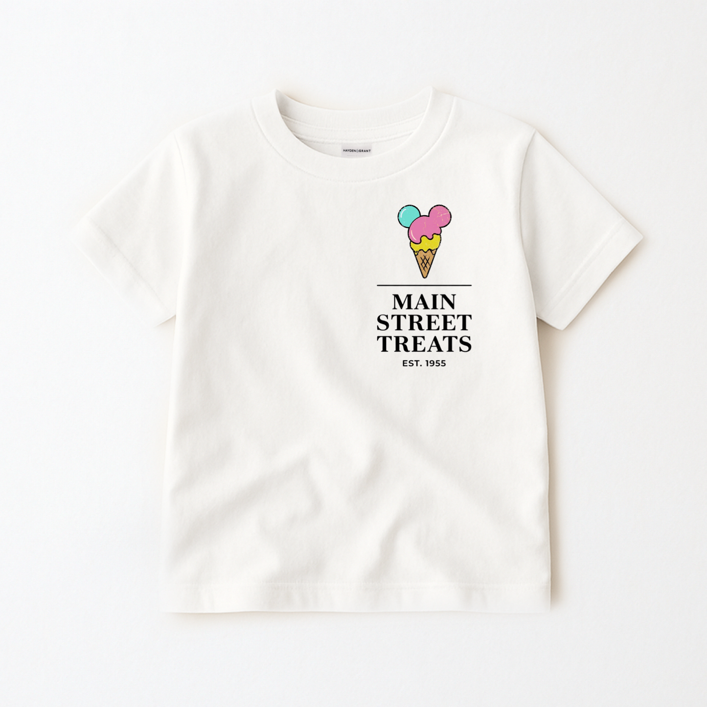 Adult Retro Main Street Treats Badge Graphic Tee