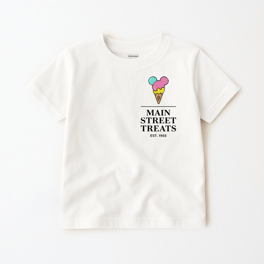 Adult Retro Main Street Treats Badge Graphic Tee