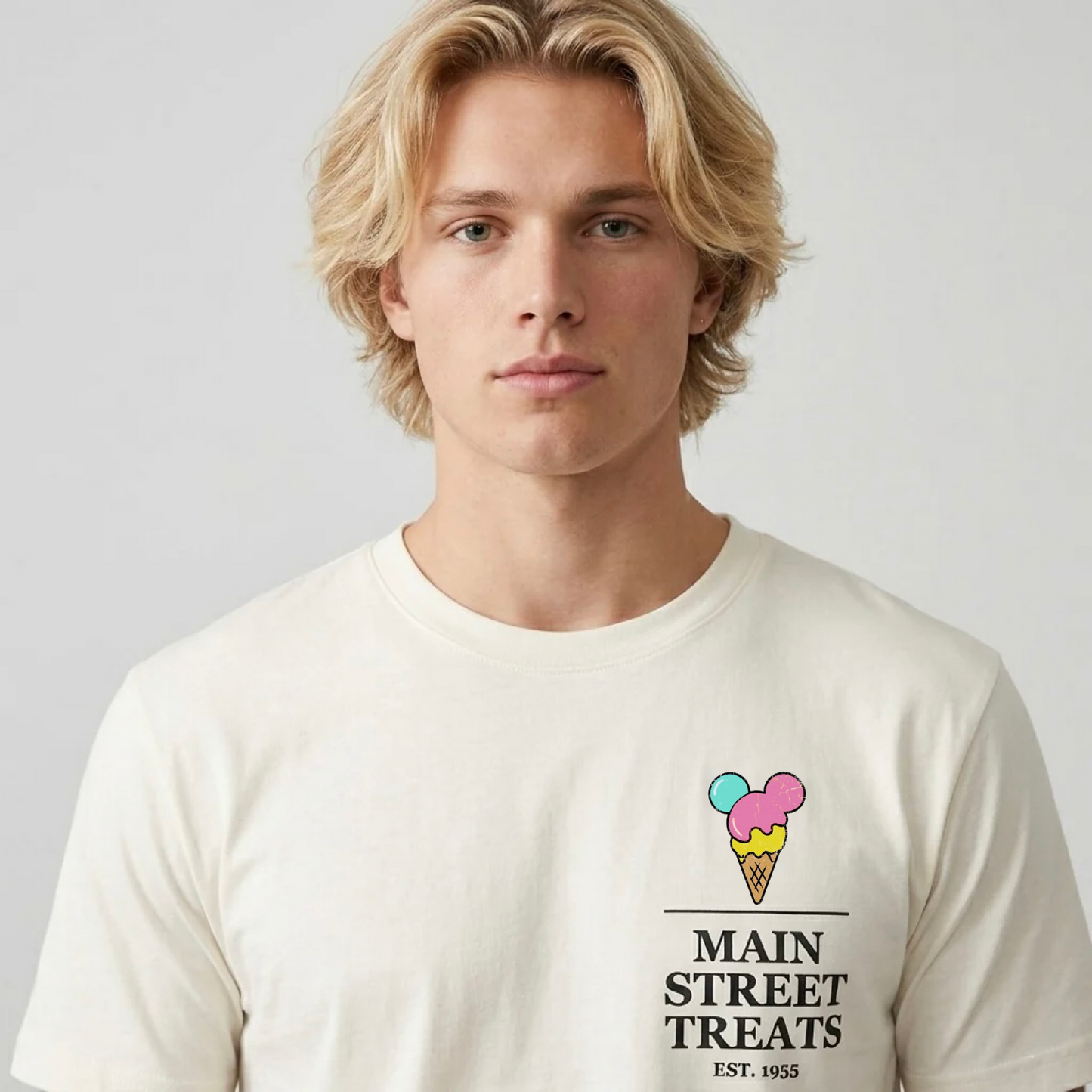 Adult Retro Main Street Treats Badge Graphic Tee