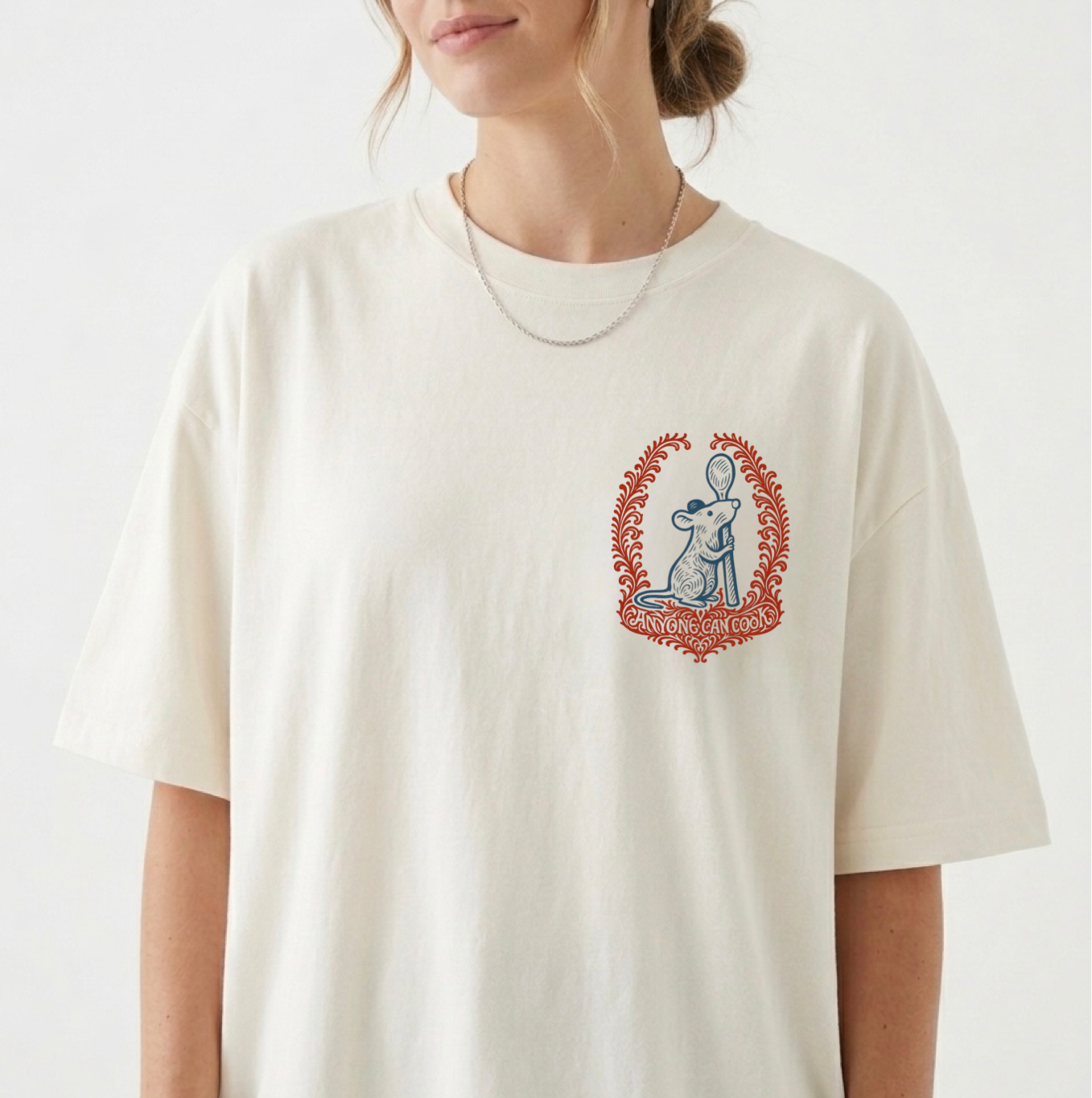Adult Handcrafted Anyone Can Cook Badge Tee