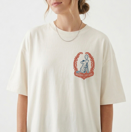 Adult Anyone Can Cook Badge Graphic Tee