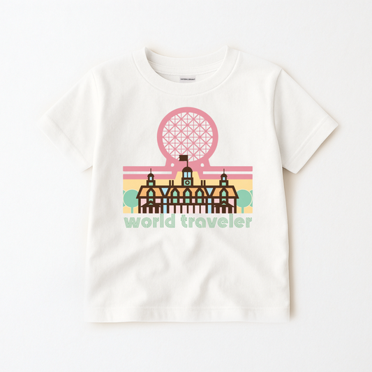 Kids Retro World Traveler Graphic Tee & Optional Bottoms