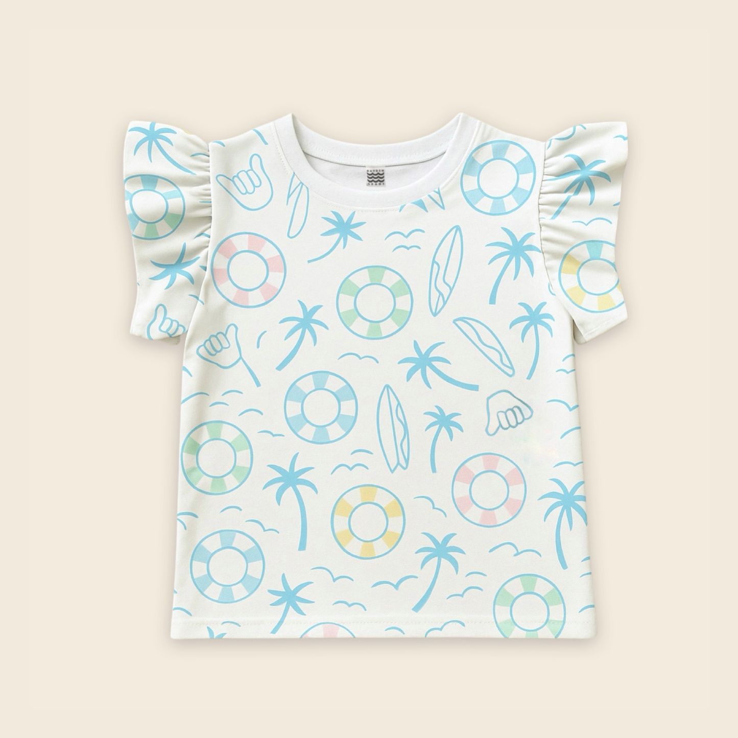 Kids Handcrafted Flutter Top in Atlantic Coastline