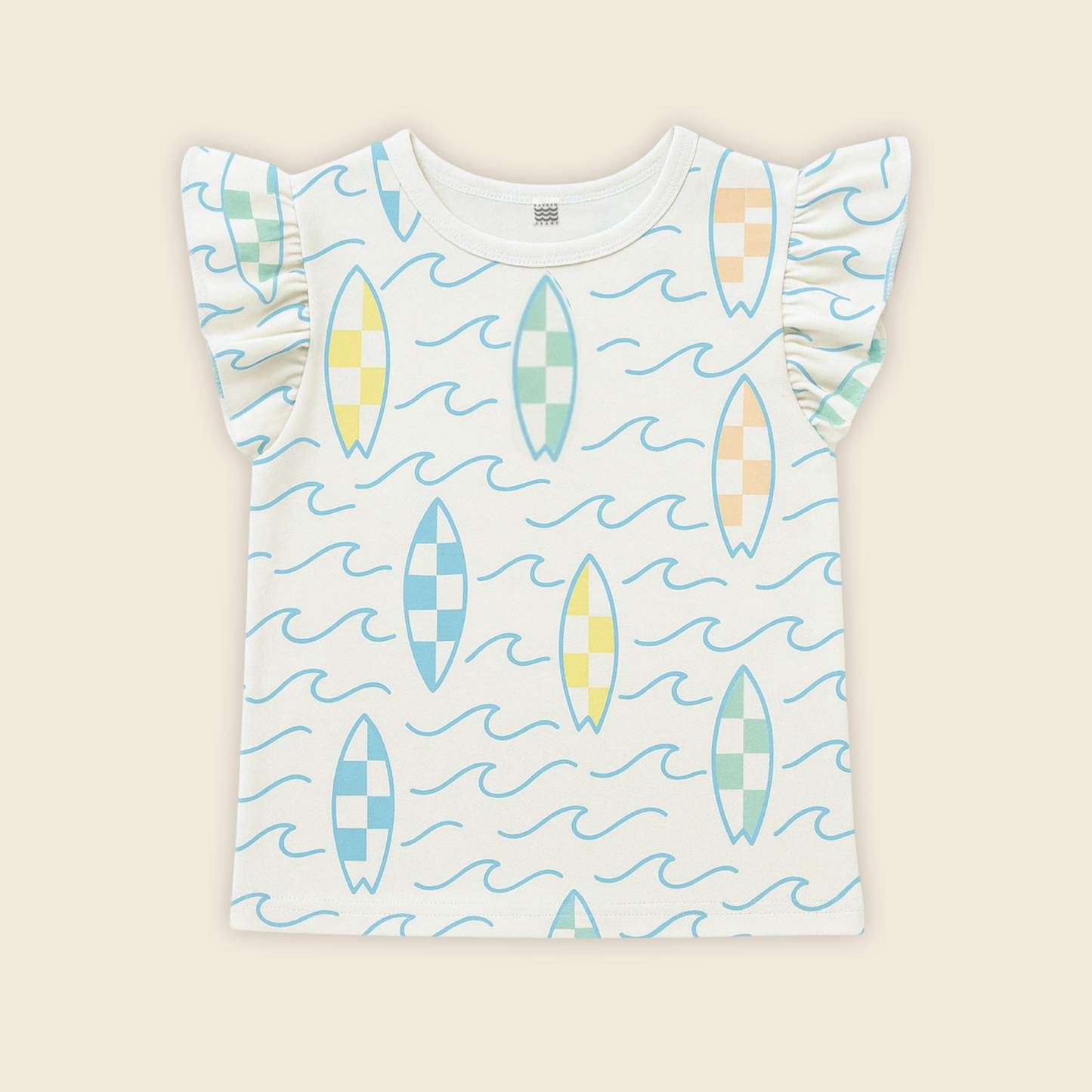 Kids Handcrafted Flutter Top in Atlantic Surf