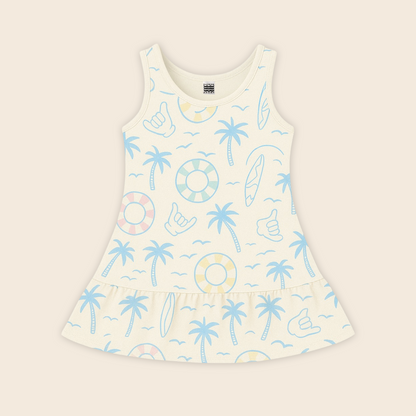 Kids Handcrafted Tennis Dress in Atlantic Coastline