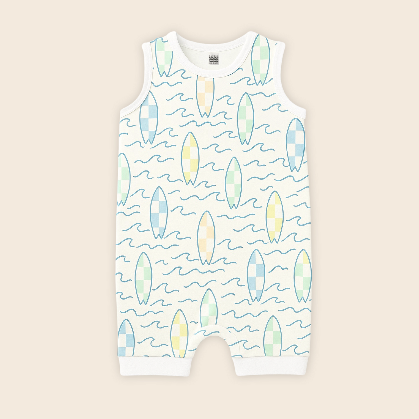 Kids Handcrafted Romper in Atlantic Surf