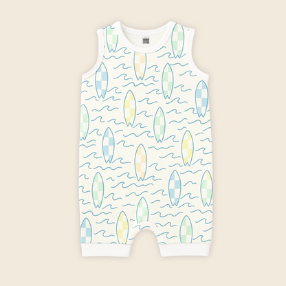 Kids Handcrafted Romper in Atlantic Surf