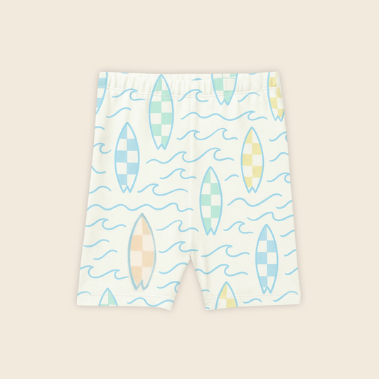 Kids Handcrafted Bike Shorts in Atlantic Surf