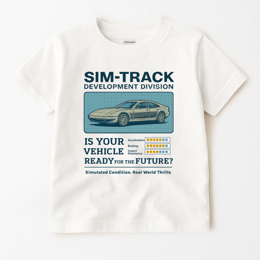 Adult Vintage Test Track Sim Track Family Graphic Tee
