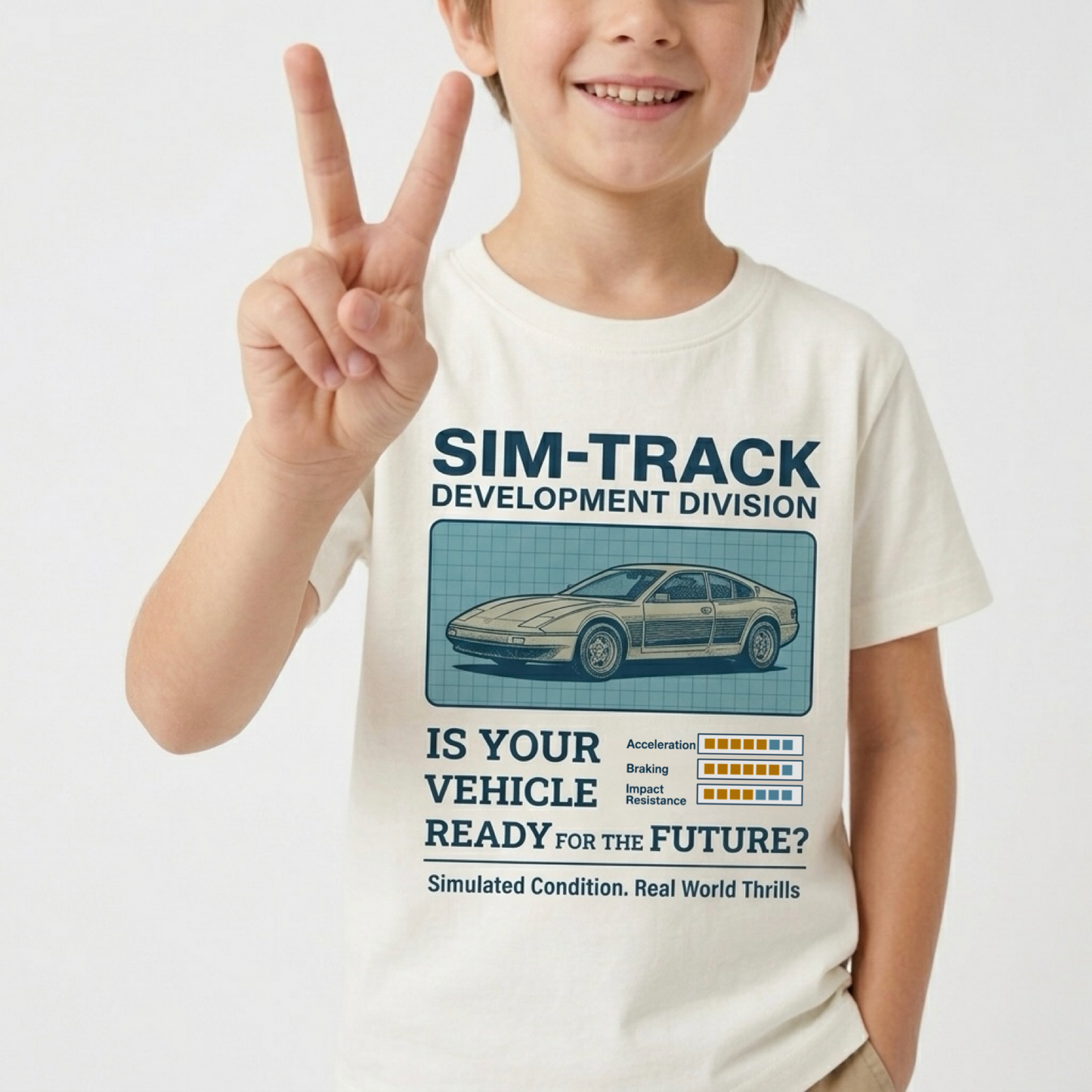 Kids Vintage Test Track Sim Track Family Graphic Tee