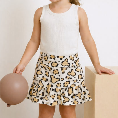 Kids Handcrafted Cheetah Safari Tennis Skirt