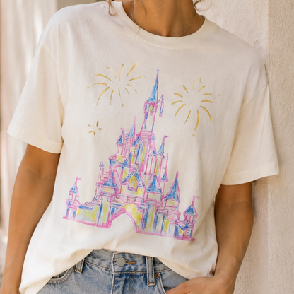 Castle Sketch Adult Graphic Tee
