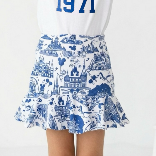 Kids Handcrafted Park Toile Tennis Skirt