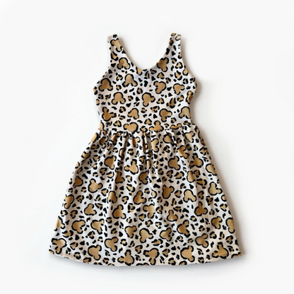 Girls Handcrafted Cheetah Safari Twirl Dress