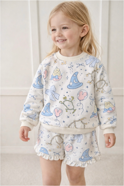 Girls Castle Daydreams Essential French Terry Ruffle Shorts