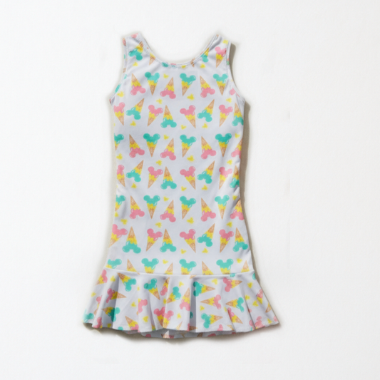 Kids Handcrafted Mouse Ice Cream Tennis Dress