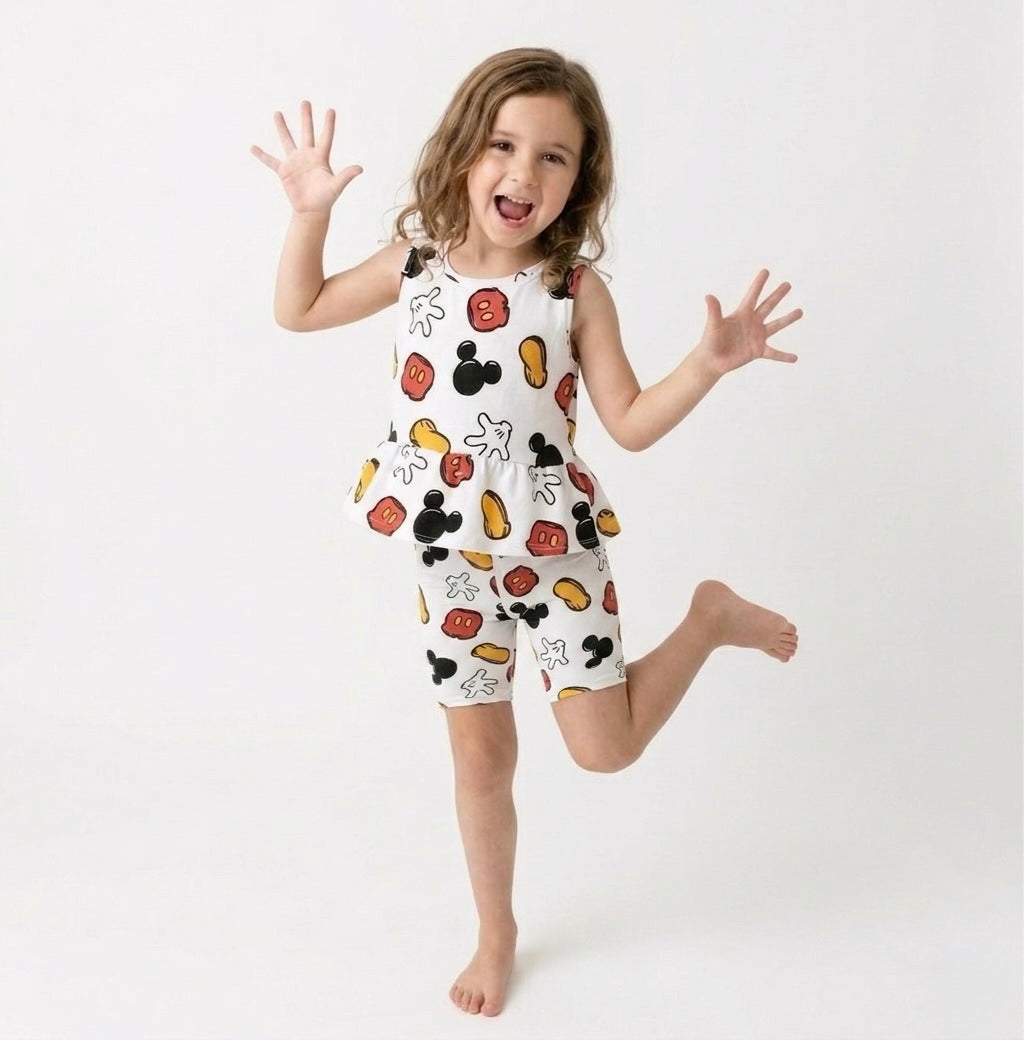 Kids Handcrafted Magic Mouse Peplum Tank & Optional Bottoms