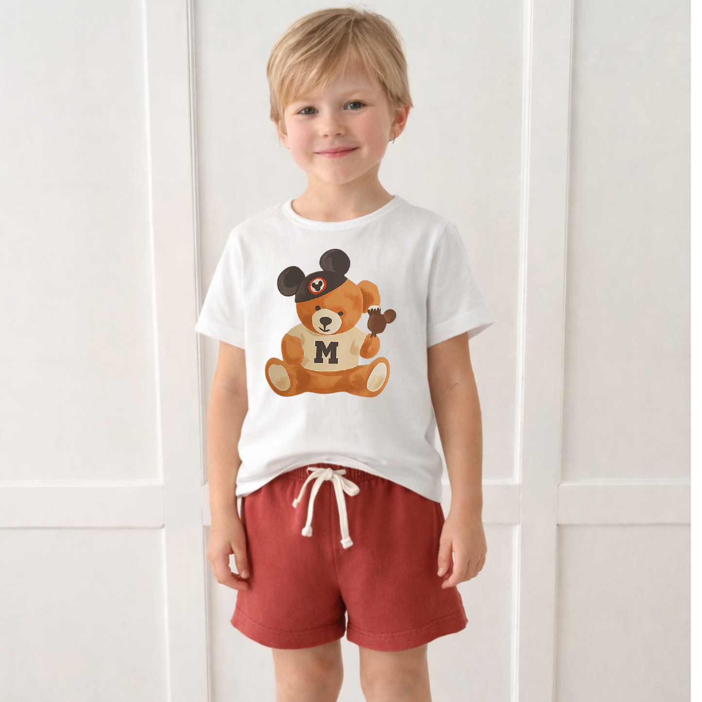 Kids Teddy Mouse Graphic Tee and Optional Bottoms Set