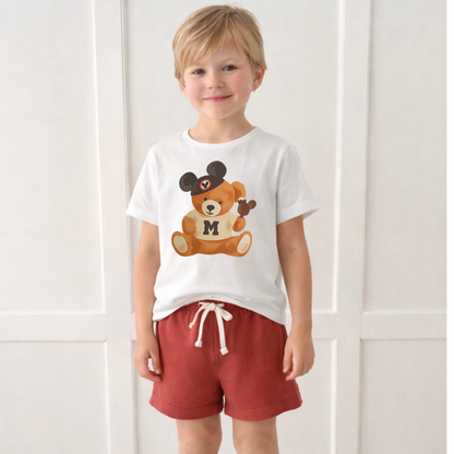 Kids Teddy Mouse Graphic Tee and Optional Bottoms Set