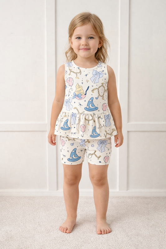 Kids Handcrafted Castle Daydream Flutter Tank & Optional Bottoms