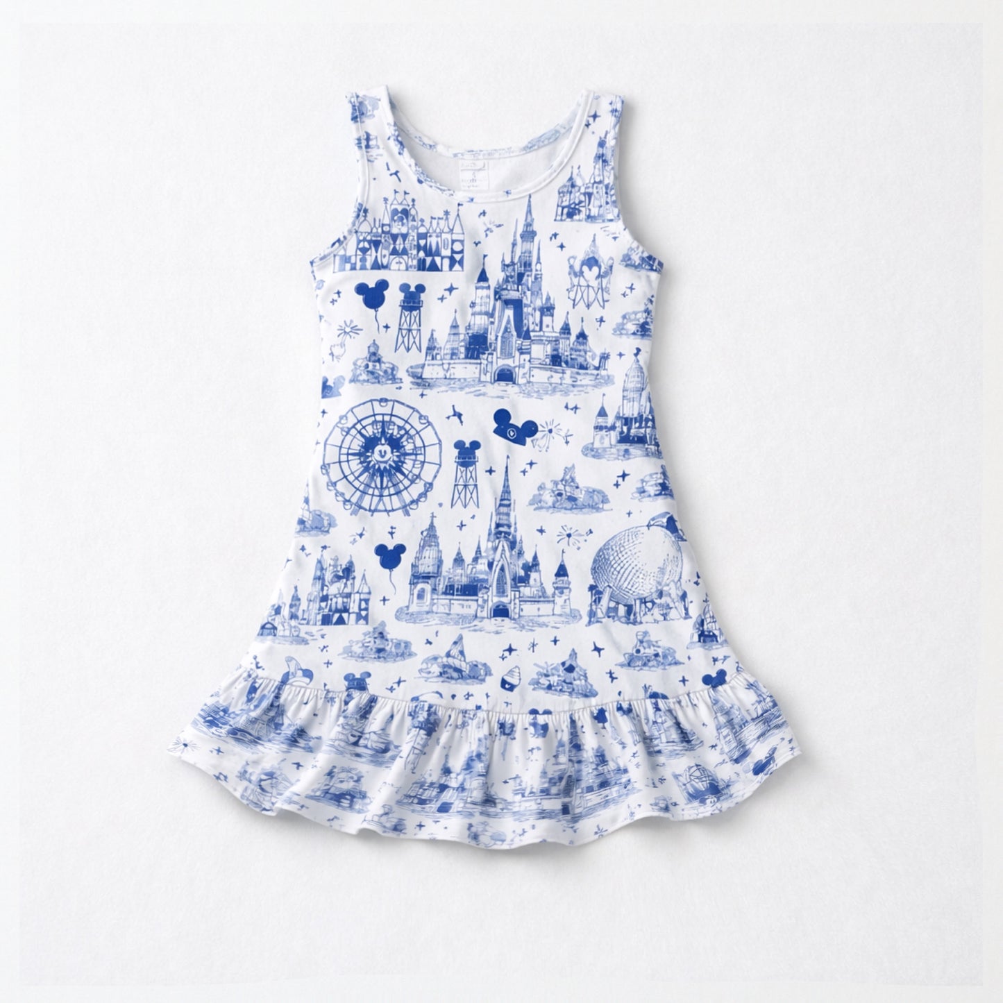 Kids Handcrafted Park Toile Tennis Dress