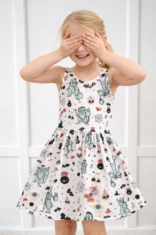 Kids Handcrafted Haunted Mansion Twirl Dress