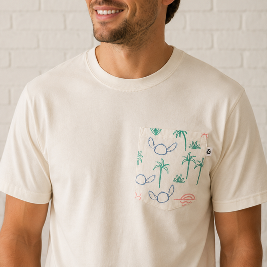 Adult Handcrafted Ohana Project Pocket Tee