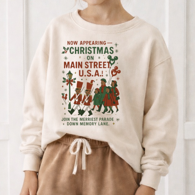 Vintage Main Street USA Christmas Kids Park Weight™️ Pullover