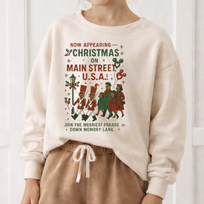 Vintage Main Street USA Christmas Kids Park Weight™️ Pullover